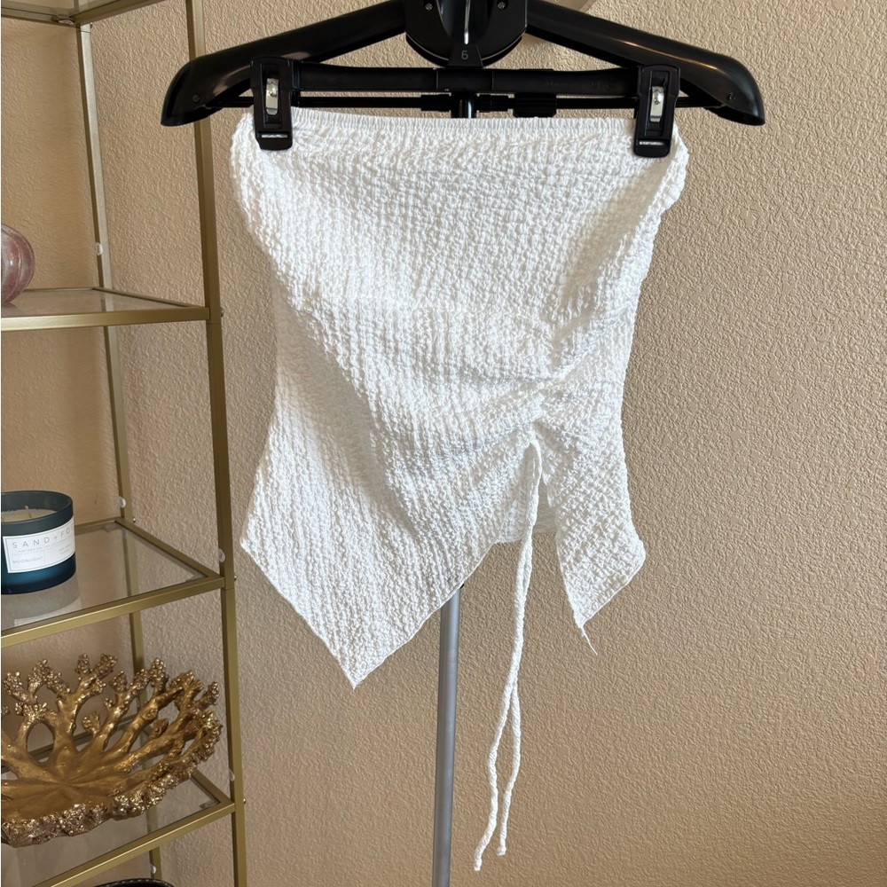 See You Monday Textured White Top‎